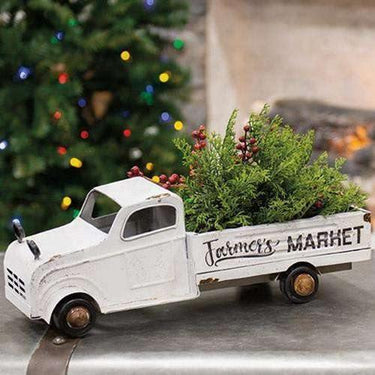 White Metal Farmer's Market Truck - The Fox Decor